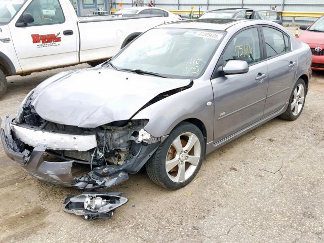 JM1BK123651298670 - 2005 MAZDA 3 S GRAY photo 2