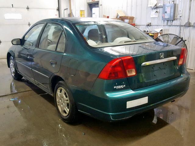 2HGES15211H608625 - 2001 HONDA CIVIC DX GREEN photo 3