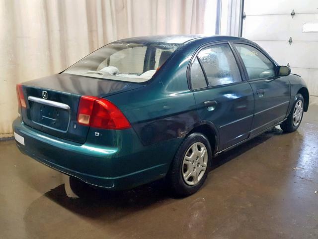 2HGES15211H608625 - 2001 HONDA CIVIC DX GREEN photo 4