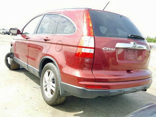 JHLRE3H71AC008297 - 2010 HONDA CR-V EXL RED photo 3