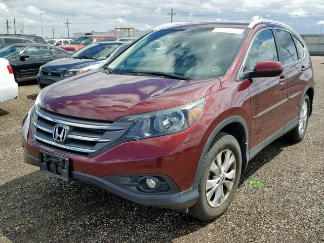 5J6RM4H7XCL053340 - 2012 HONDA CR-V EXL RED photo 2