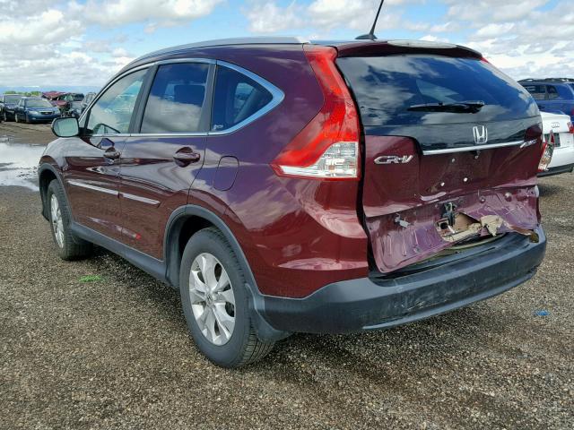 5J6RM4H7XCL053340 - 2012 HONDA CR-V EXL RED photo 3