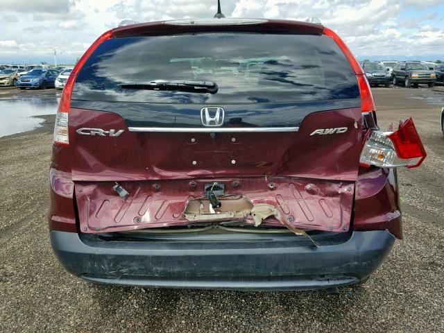 5J6RM4H7XCL053340 - 2012 HONDA CR-V EXL RED photo 9