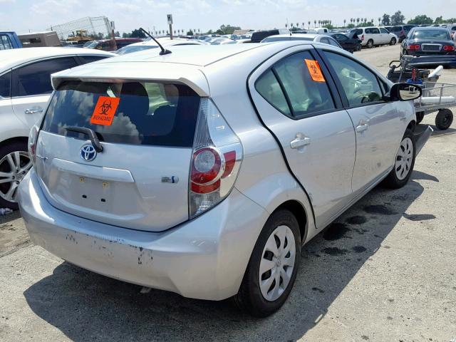 JTDKDTB34E1076621 - 2014 TOYOTA PRIUS C GRAY photo 4