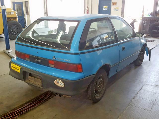 2C1MR2464N6768612 - 1992 GEO METRO BASE BLUE photo 4