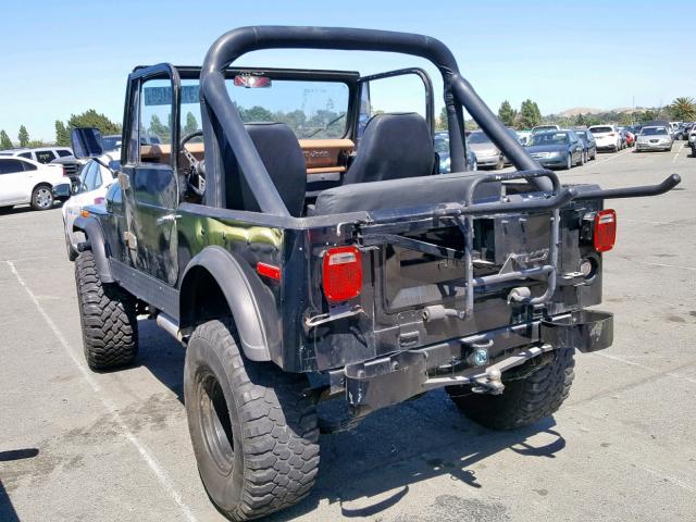 J7A93EH044813 - 1977 JEEP CJ-7 BLACK photo 3