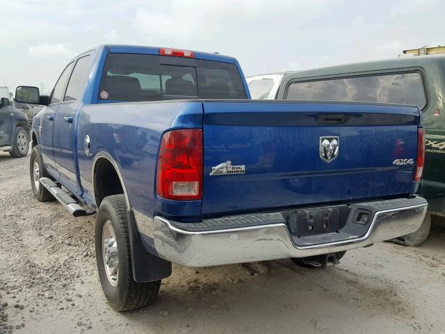 3D7UT2CL2AG155663 - 2010 DODGE RAM 2500 BLUE photo 3