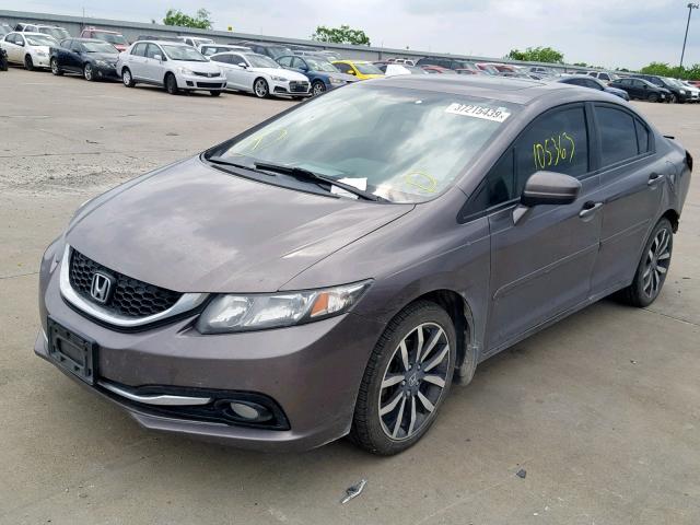 19XFB2F93EE056020 - 2014 HONDA CIVIC EXL BROWN photo 2