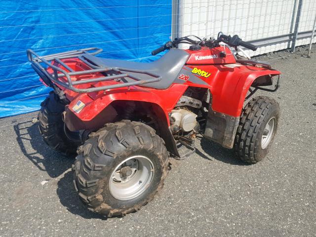 JKBLFBA14VB725150 - 1997 KAWASAKI KLF220 RED photo 4