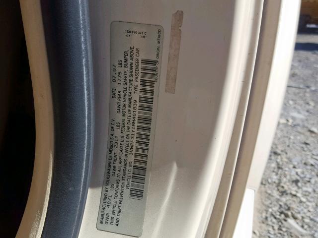 3VWPF31Y18M401839 - 2008 VOLKSWAGEN NEW BEETLE Krem foto 10