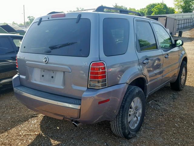 4M2CU81197KJ02591 - 2007 MERCURY MARINER LU GRAY photo 4