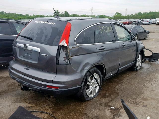 5J6RE4H72AL063922 - 2010 HONDA CR-V EXL GRAY photo 4