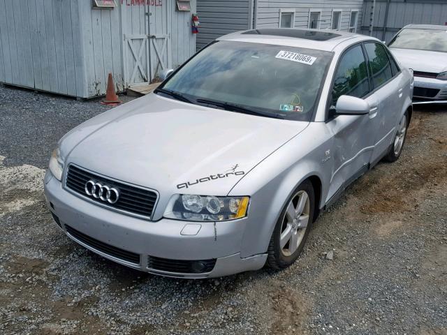 WAULC68E03A179367 - 2003 AUDI A4 1.8T QU SILVER photo 2