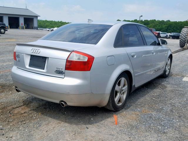 WAULC68E03A179367 - 2003 AUDI A4 1.8T QU SILVER photo 4