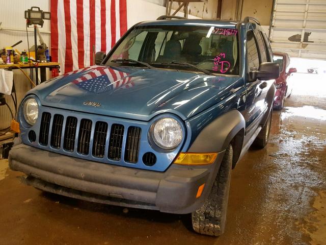 1J4GL48K66W165313 - 2006 JEEP LIBERTY SP BLUE photo 2