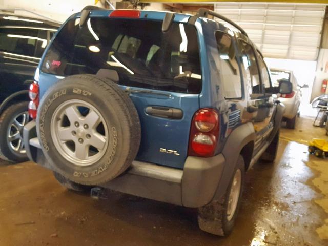 1J4GL48K66W165313 - 2006 JEEP LIBERTY SP BLUE photo 4