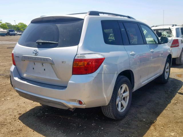 JTEDS41AX82019757 - 2008 TOYOTA HIGHLANDER SILVER photo 4