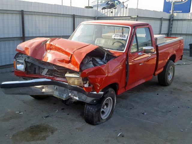 1FTEF14Y1HPA86738 - 1987 FORD F150 RED photo 2