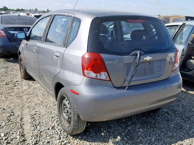 KL1TD66678B183615 - 2008 CHEVROLET AVEO BASE ნაცრისფერი ფოტო 3