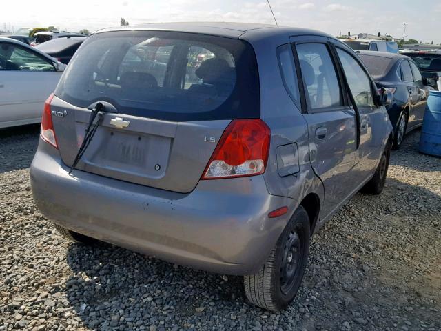 KL1TD66678B183615 - 2008 CHEVROLET AVEO BASE ნაცრისფერი ფოტო 4