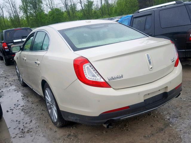 1LNHL9FT7EG601450 - 2014 LINCOLN MKS WHITE photo 3