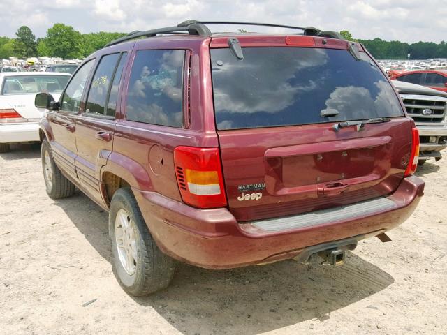 1J4G258S8YC237139 - 2000 JEEP GRAND CHER MAROON photo 3