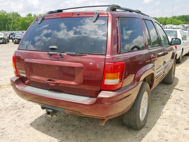 1J4G258S8YC237139 - 2000 JEEP GRAND CHER MAROON photo 4