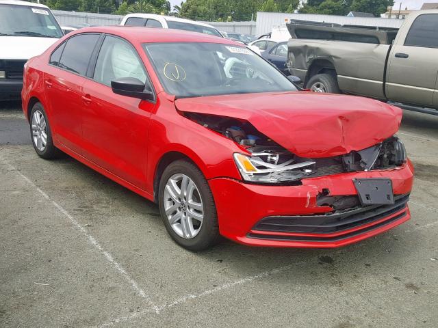 3VW2K7AJ2FM253309 - 2015 VOLKSWAGEN JETTA BASE RED photo 1