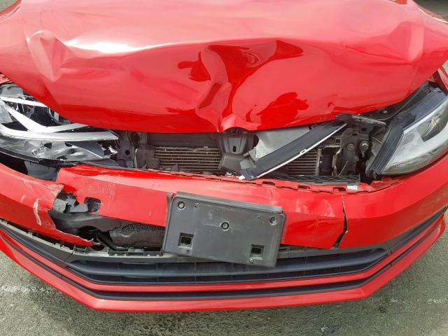 3VW2K7AJ2FM253309 - 2015 VOLKSWAGEN JETTA BASE RED photo 9