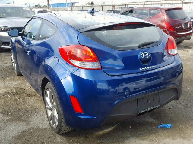 KMHTC6AD1HU305161 - 2017 HYUNDAI VELOSTER BLUE photo 3