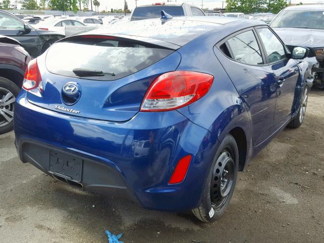 KMHTC6AD1HU305161 - 2017 HYUNDAI VELOSTER BLUE photo 4