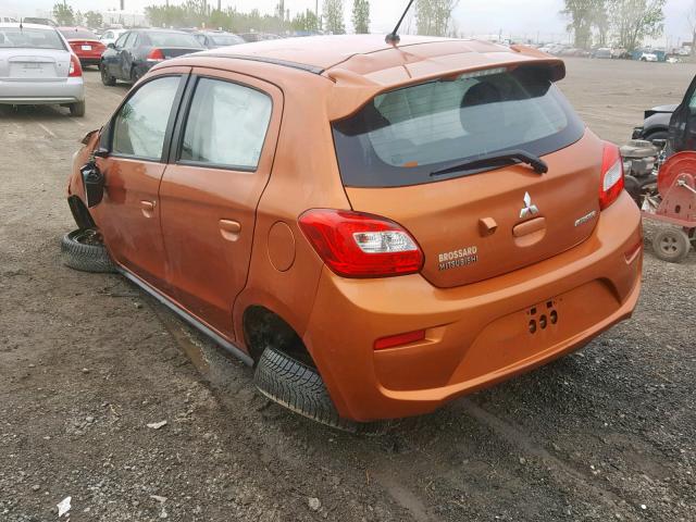 ML32A5HJ1JH005262 - 2018 MITSUBISHI MIRAGE GT ORANGE photo 3