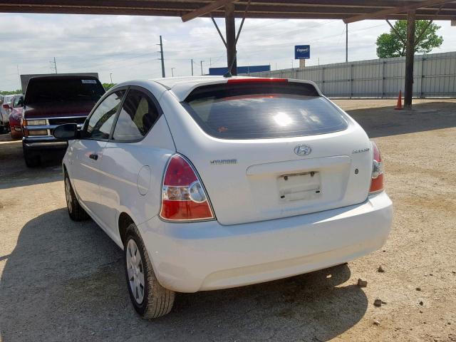 KMHCM36C57U024538 - 2007 HYUNDAI ACCENT GS WHITE photo 3