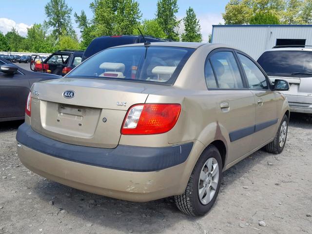 KNADE123876231409 - 2007 KIA RIO BASE TAN photo 4