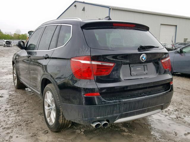 5UXWX9C53E0D21962 - 2014 BMW X3 XDRIVE2 BLACK photo 3