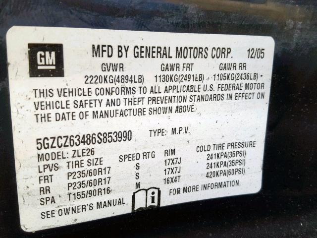 5GZCZ63486S853990 - 2006 SATURN VUE GREEN photo 10