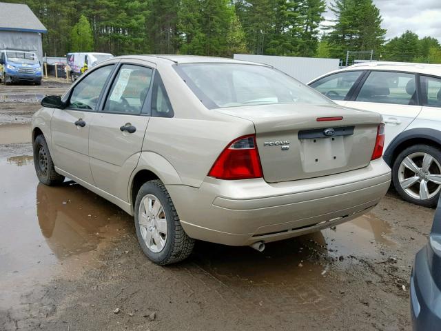 1FAHP34N27W260936 - 2007 FORD FOCUS ZX4 TAN photo 3