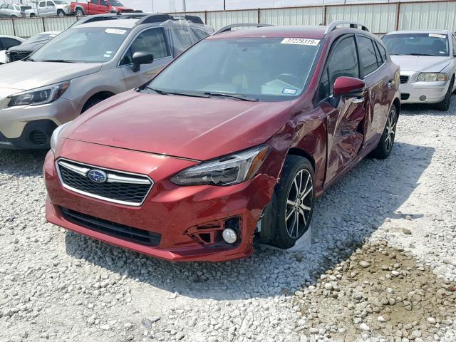 4S3GTAT65H3723624 - 2017 SUBARU IMPREZA LI RED photo 2