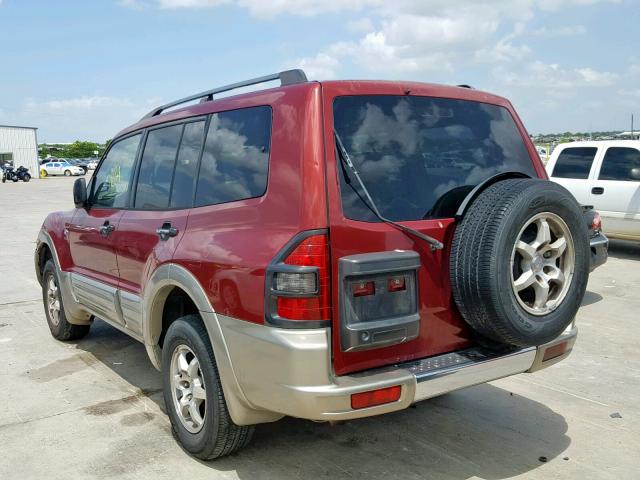 JA4MW31R82J024617 - 2002 MITSUBISHI MONTERO XL BURGUNDY photo 3