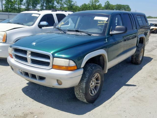 1D7HG48N33S334317 - 2003 DODGE DAKOTA QUA GREEN photo 2