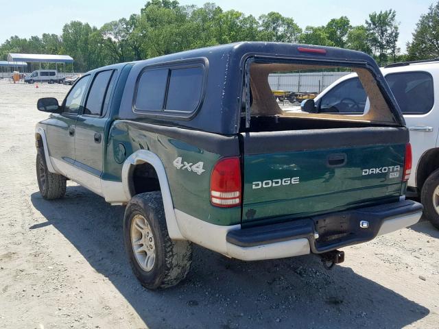 1D7HG48N33S334317 - 2003 DODGE DAKOTA QUA GREEN photo 3