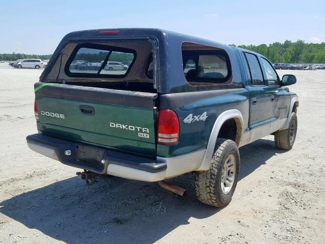 1D7HG48N33S334317 - 2003 DODGE DAKOTA QUA GREEN photo 4