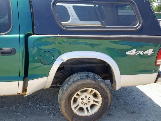 1D7HG48N33S334317 - 2003 DODGE DAKOTA QUA GREEN photo 9