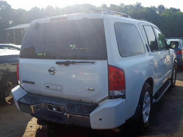 5N1AA08A86N732267 - 2006 NISSAN ARMADA SE WHITE photo 4