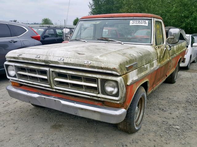 F10YRK04642 - 1971 FORD F-100 ORANGE photo 2