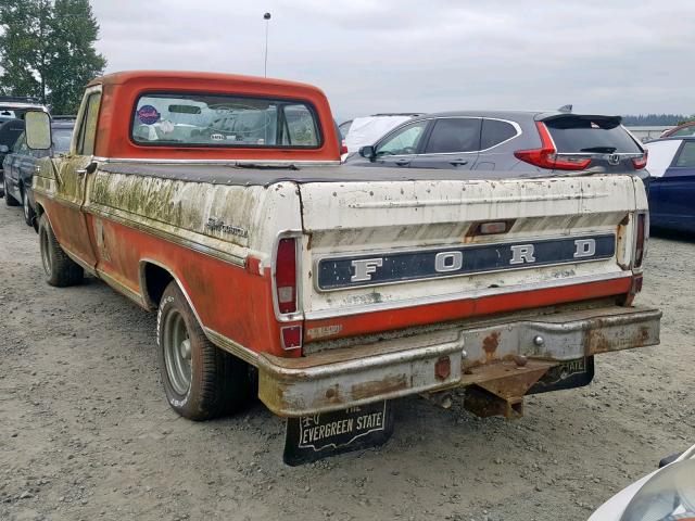 F10YRK04642 - 1971 FORD F-100 ORANGE photo 3