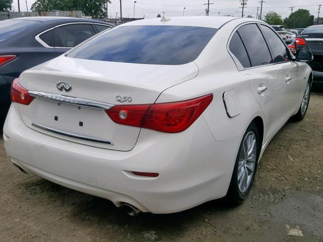 JN1AV7AP1EM690368 - 2014 INFINITI Q50 HYBRID WHITE photo 4