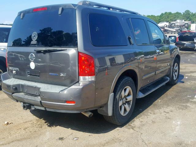 5N1BA08D98N624970 - 2008 NISSAN ARMADA SE GRAY photo 4