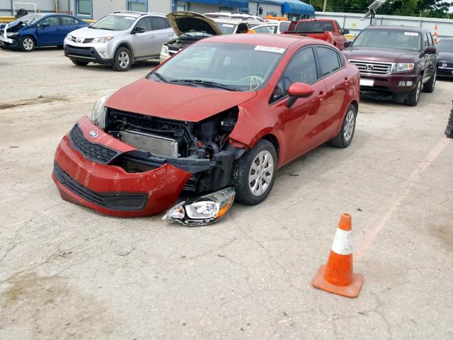 KNADM4A39D6273881 - 2013 KIA RIO LX RED photo 2