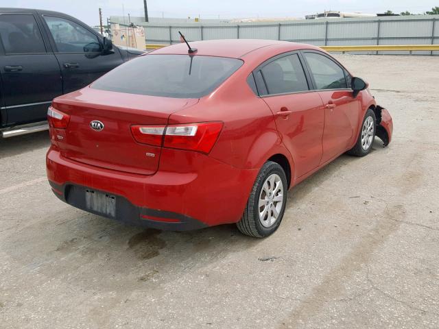 KNADM4A39D6273881 - 2013 KIA RIO LX RED photo 4